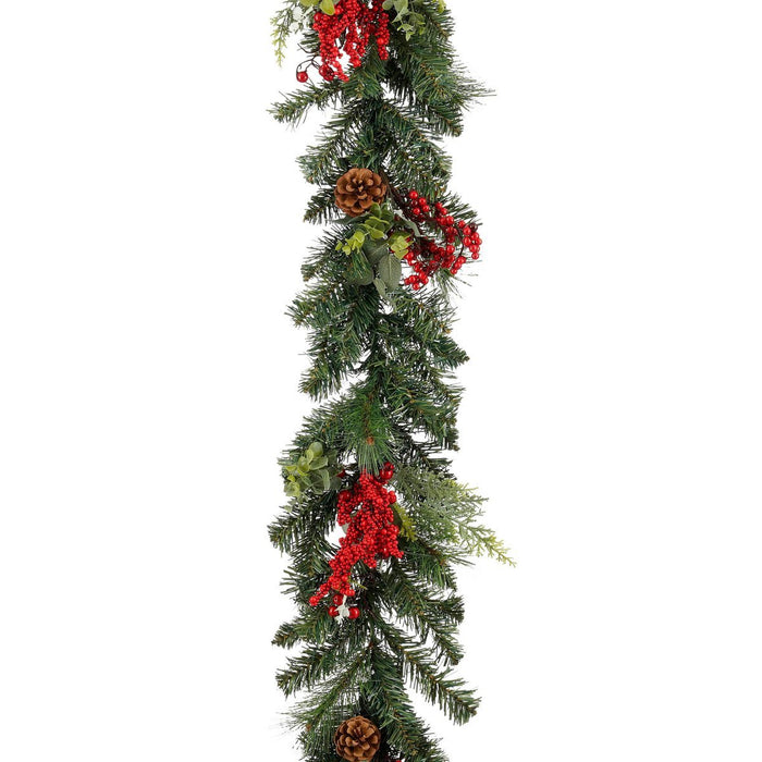 Harvey Garland with pine cones - L180 x B15 x H11 cm - Green, Red