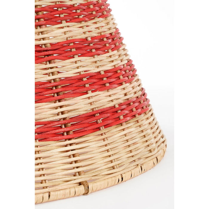 Christmas tree skirt - H25 x Ø60 cm - rattan - beige, red