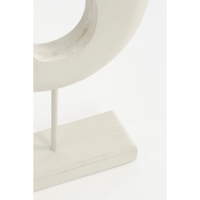 Pastina Ornament op Voet - L7 x B17 x H38 cm - FSC 100% Mangohout - Gebroken Wit