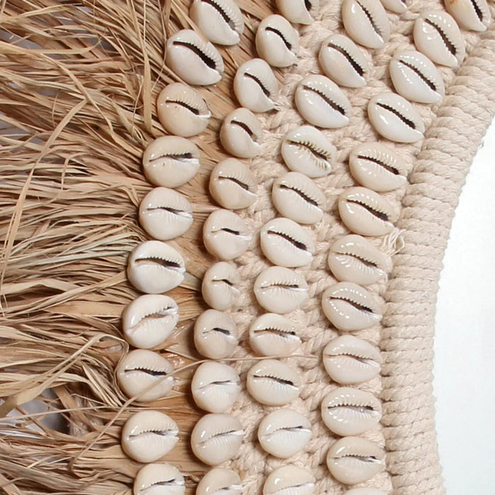 De Raffia Kauri Spiegel - Natuurlijk Wit