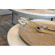 Tarte shovel and golden knife Pierre Agate Beige