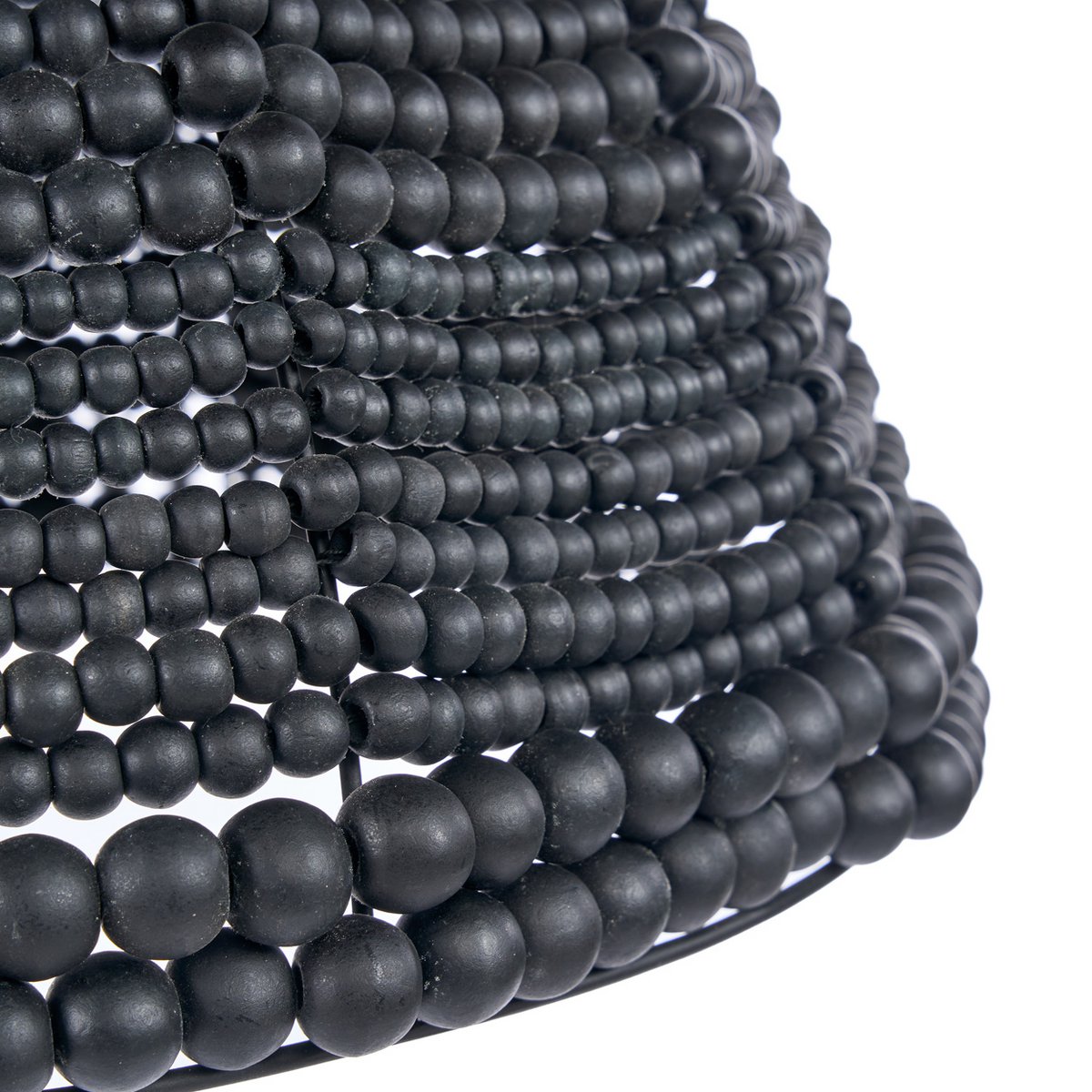 The Wooden Bead Dome Pendant - Black