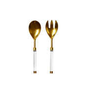 Golden salad cutlery with transparent handle