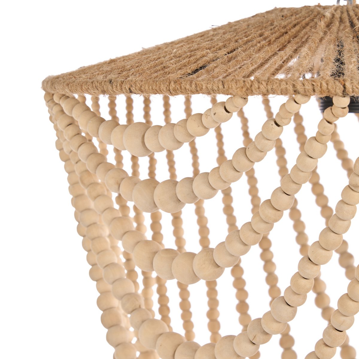The Wooden Bead Chandelier - Natural - L