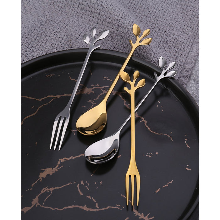 FOURCHETTES EEN DESSERT FEUILLE ASSORTIES OF - LOT DE 6