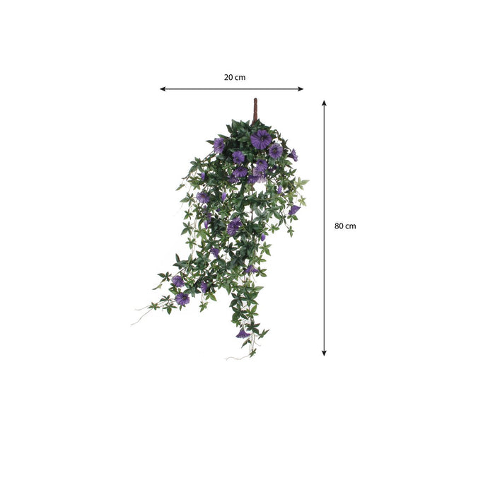 Petunia Artificial Hanging Plant - L15 x W20 x H80 cm - Dark purple
