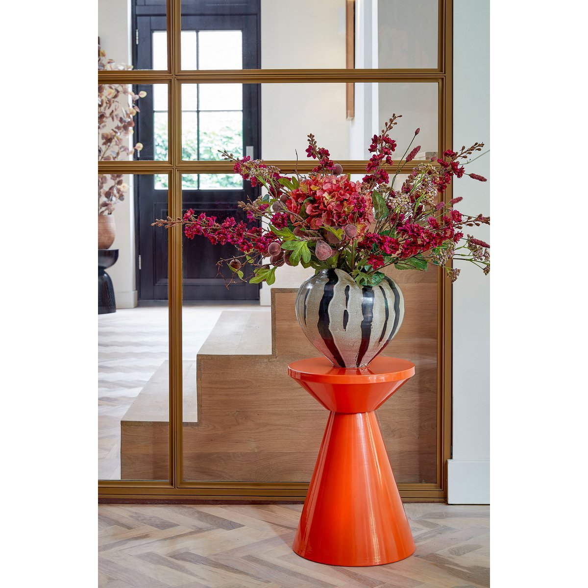 Jim Side table - H45 x Ø31 cm - Iron - Orange