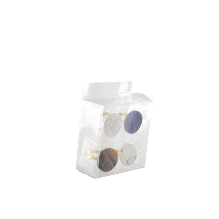 Set of 4 rounds of Multicolored stones towels