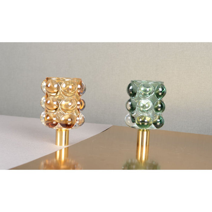 Goud &amp; Groene Bubbels Kaarsenhouders