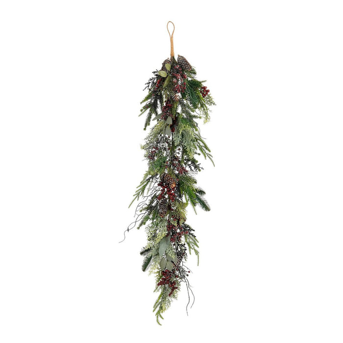 Bodi drop -shaped Christmas garland - L110 x B18 x H10 cm - Bordeaux