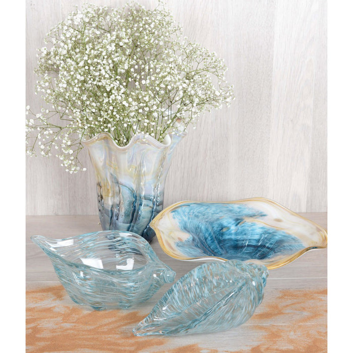 BLAUWE SCHELPEN OCEAAN KOP 29X17.5X9.5CM