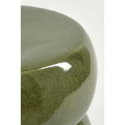 Vendi Side table - H44 x Ø32 cm - Ceramic - Dark green