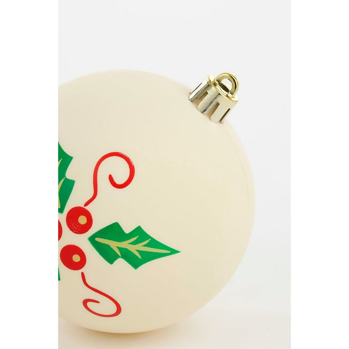 Christmas balls set - 9 pieces - Ø8 cm - Unbreakable - White, Red, Green