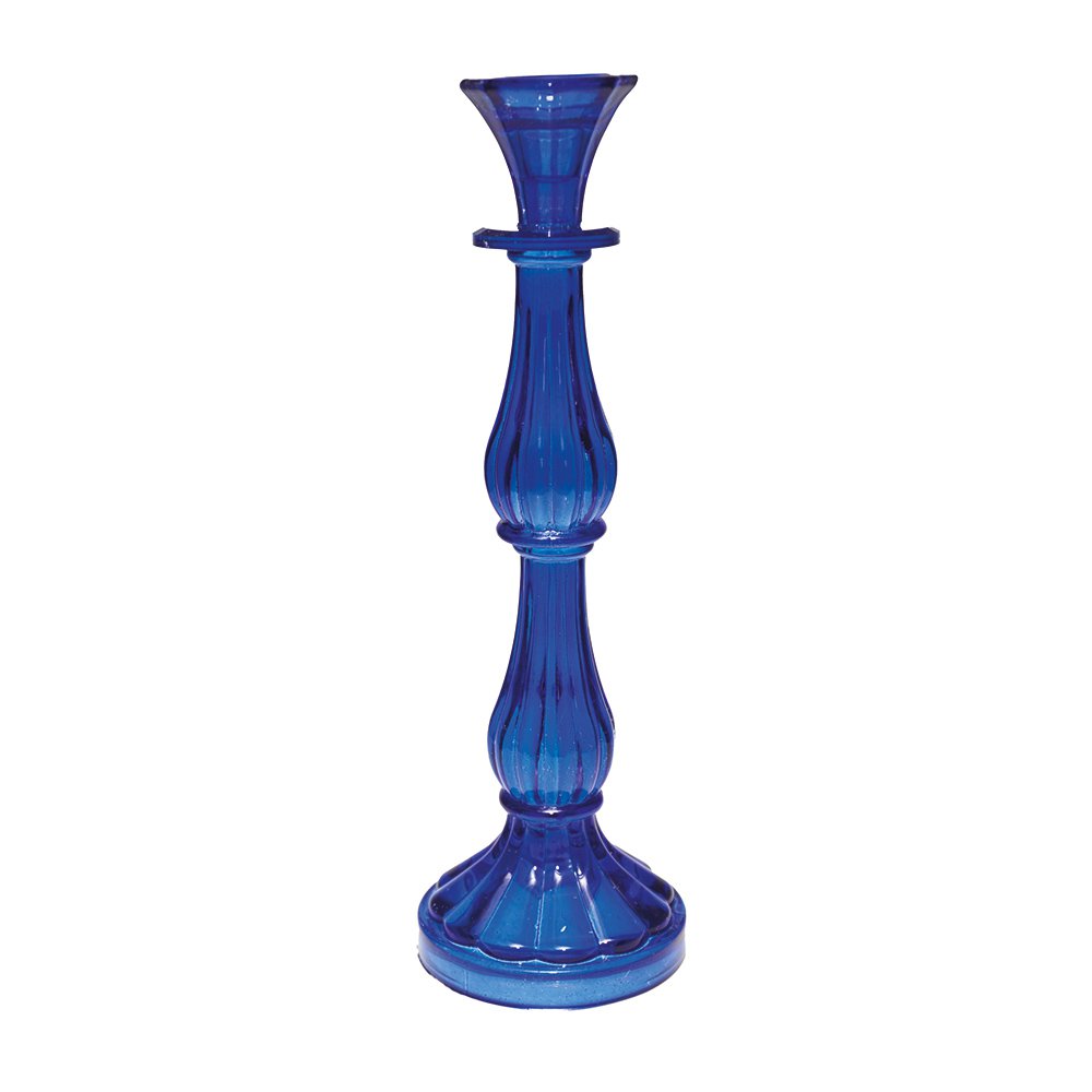 Medium blue candlestick model H31cm