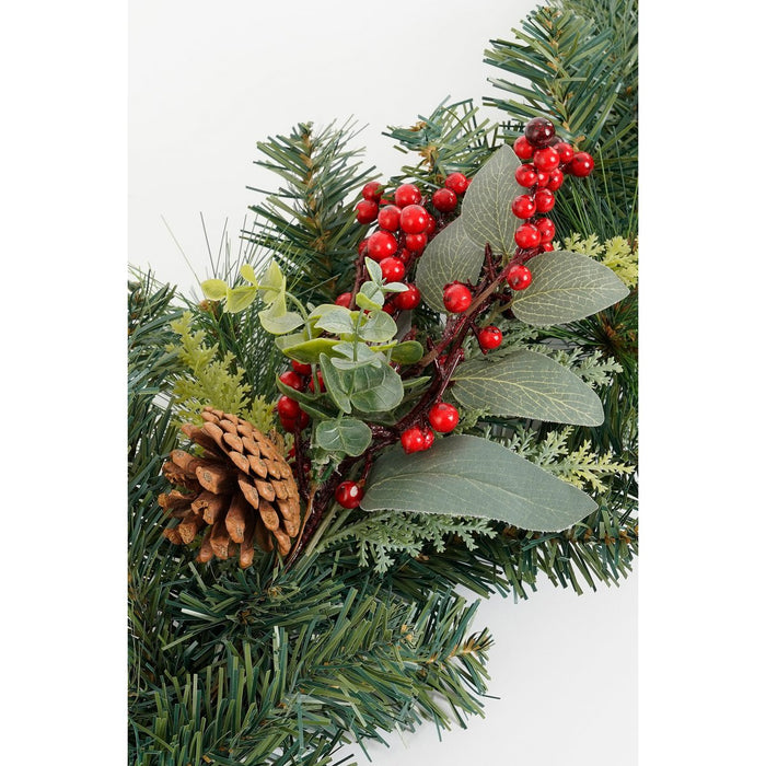 Harvey Garland with pine cones - L180 x B15 x H11 cm - Green, Red