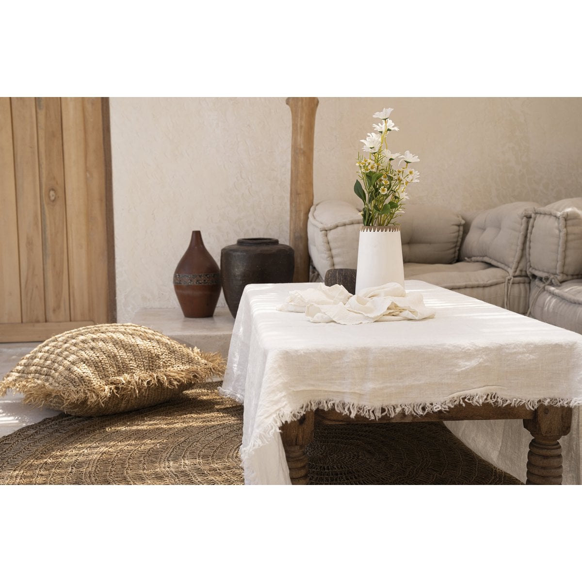 The Linen Tablecloth - White - 150x200