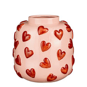 Amora Pink Hearts Vase