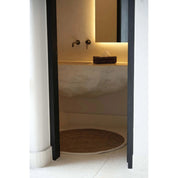 Het ronde tapijt van zeegras en katoen - natuurlijk wit - 100