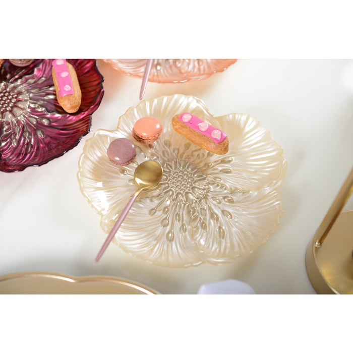 Vanille Off-White Bloem Dessertbord