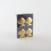 Set of 4 rounds of golden fish towels