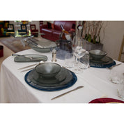 Household 24 pieces Mat Silver rounded contours