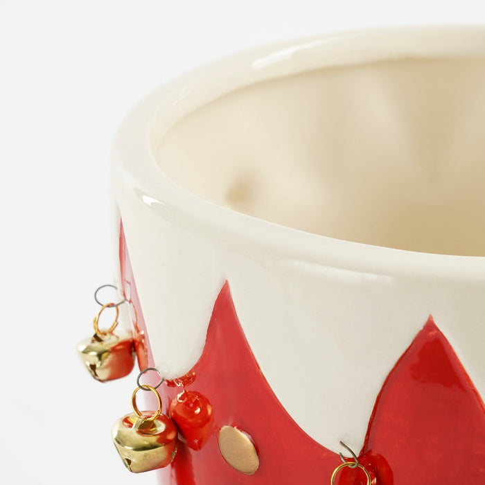 Funny Bloempot - L29 x B18 x H17 cm - Dolomite - Red