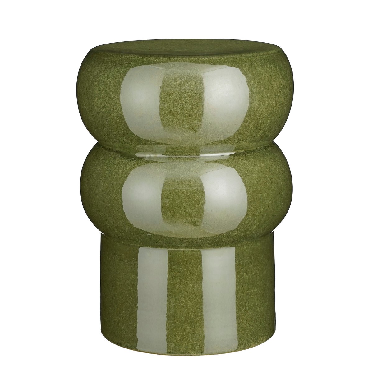 Vendi Side table - H44 x Ø32 cm - Ceramic - Dark green