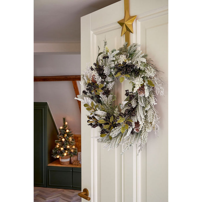 Vesper Christmas wreath with pine cones - H13 x Ø50 cm - Black