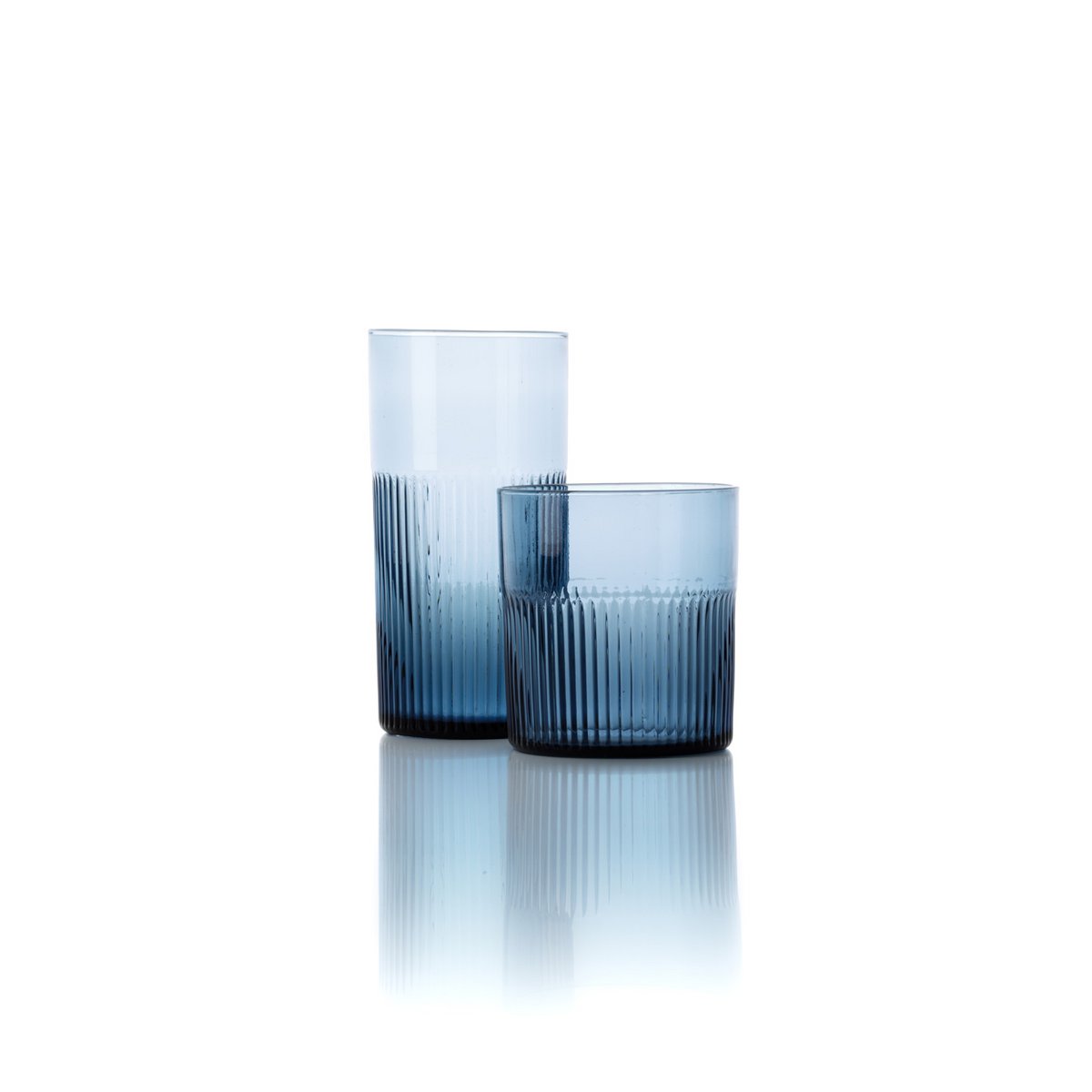 The Azure Rippled High Tumbler - Blue