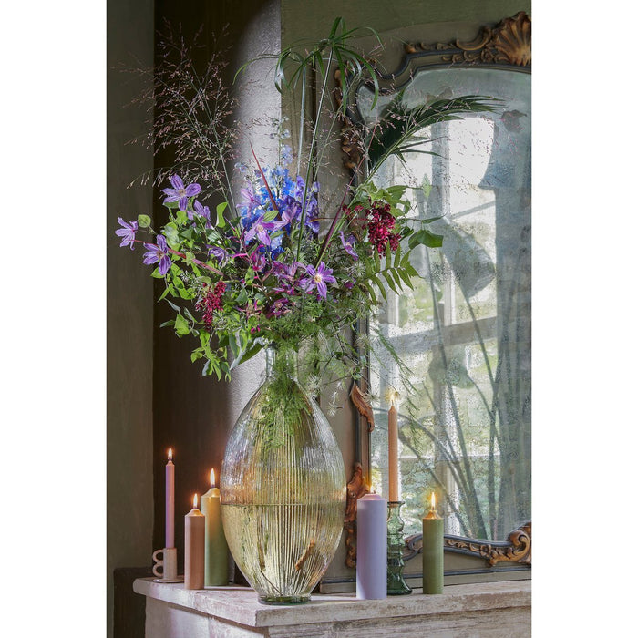Firenza Flessenvaas - H59 x Ø29 cm - Gerecycled glas - Lichtbruin
