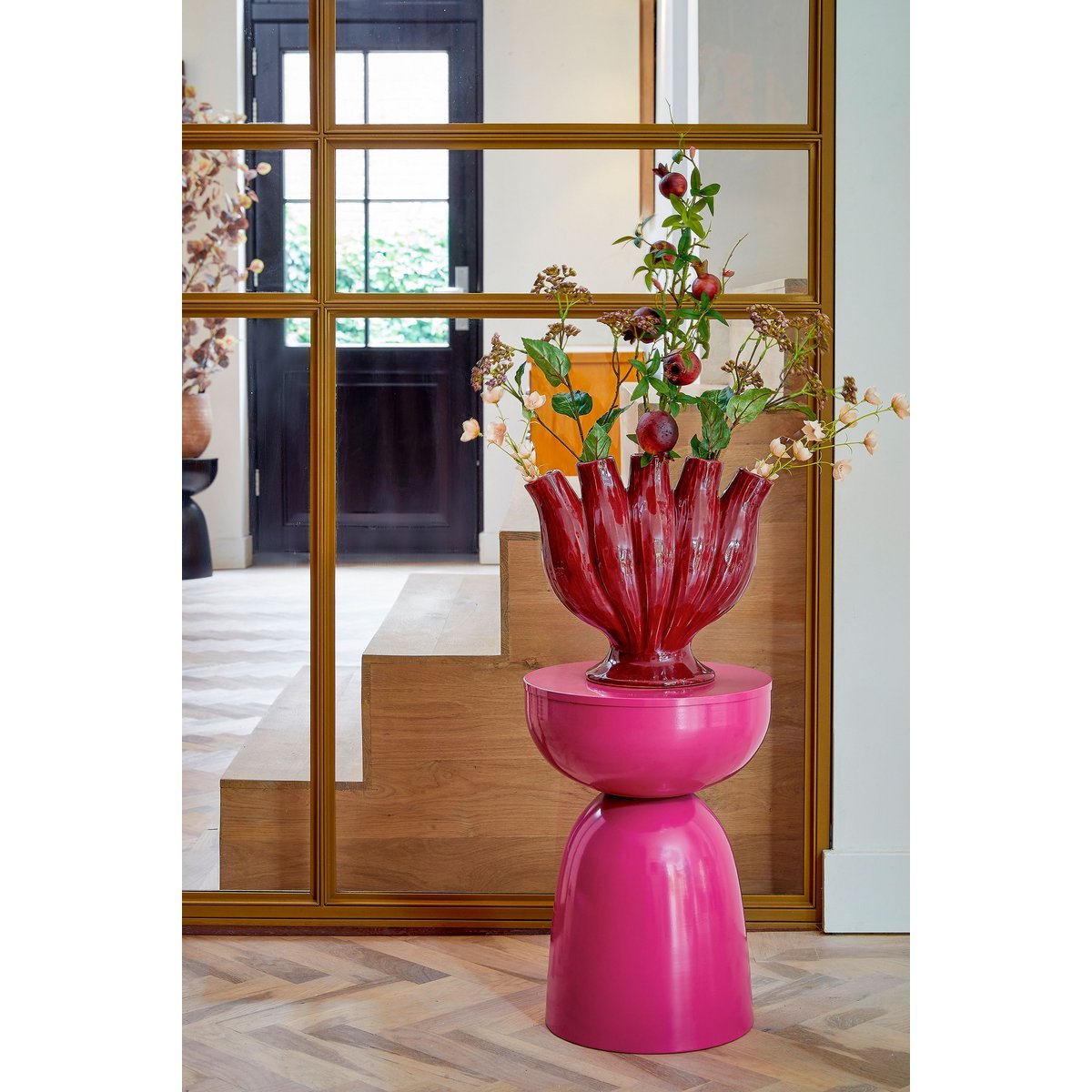 Elliot side table - H45 x Ø32 cm - Iron - Fuchsia