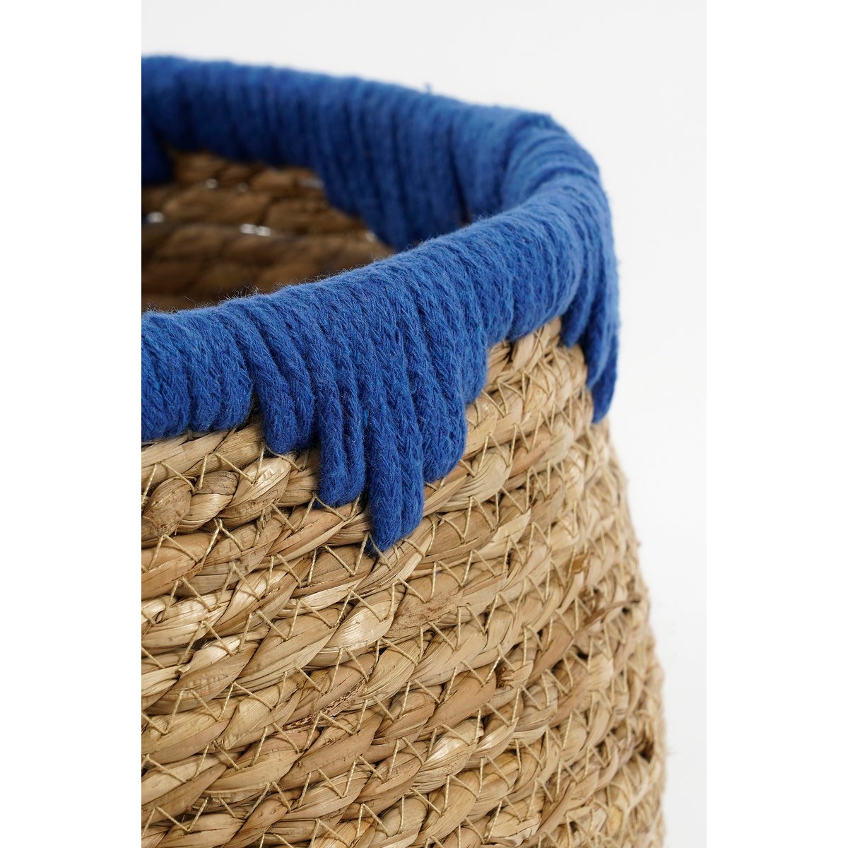 Jorck Plantenmand - Set van 3 - H24 x Ø26 cm - Zeegras - Blauw, Bruin