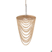 The Wooden Bead Chandelier - Natural - L