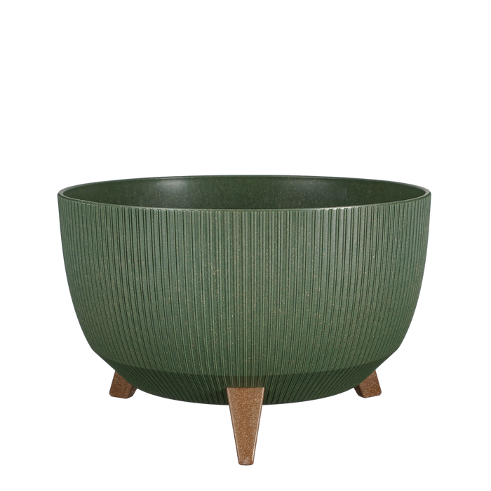 Doppio Flowerpot on Legs - H21 x Ø40 cm - Polypropylene - FSC Mix - Green