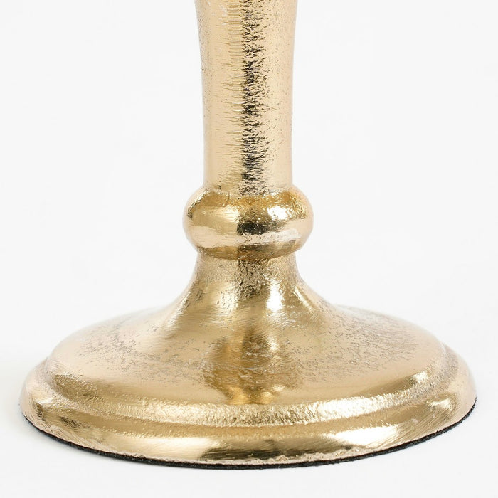Candlestick with bow - L11 x B8 x H20 cm - Aluminum - Gold