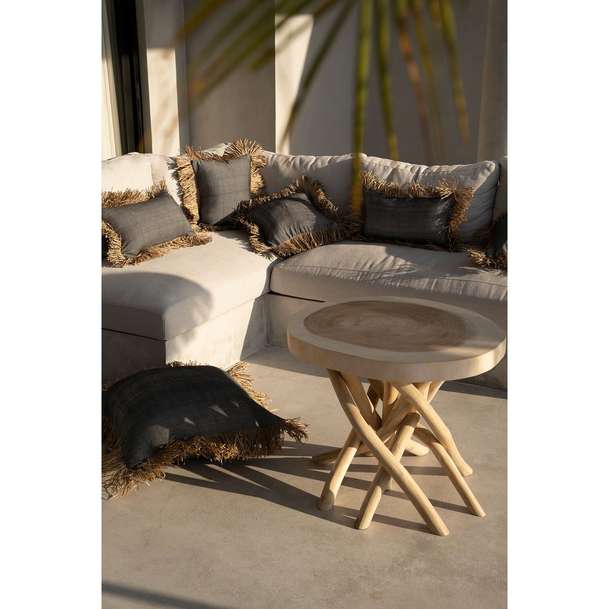 The Cotton Bonita Cushion Cover - Natural Black - 40x40