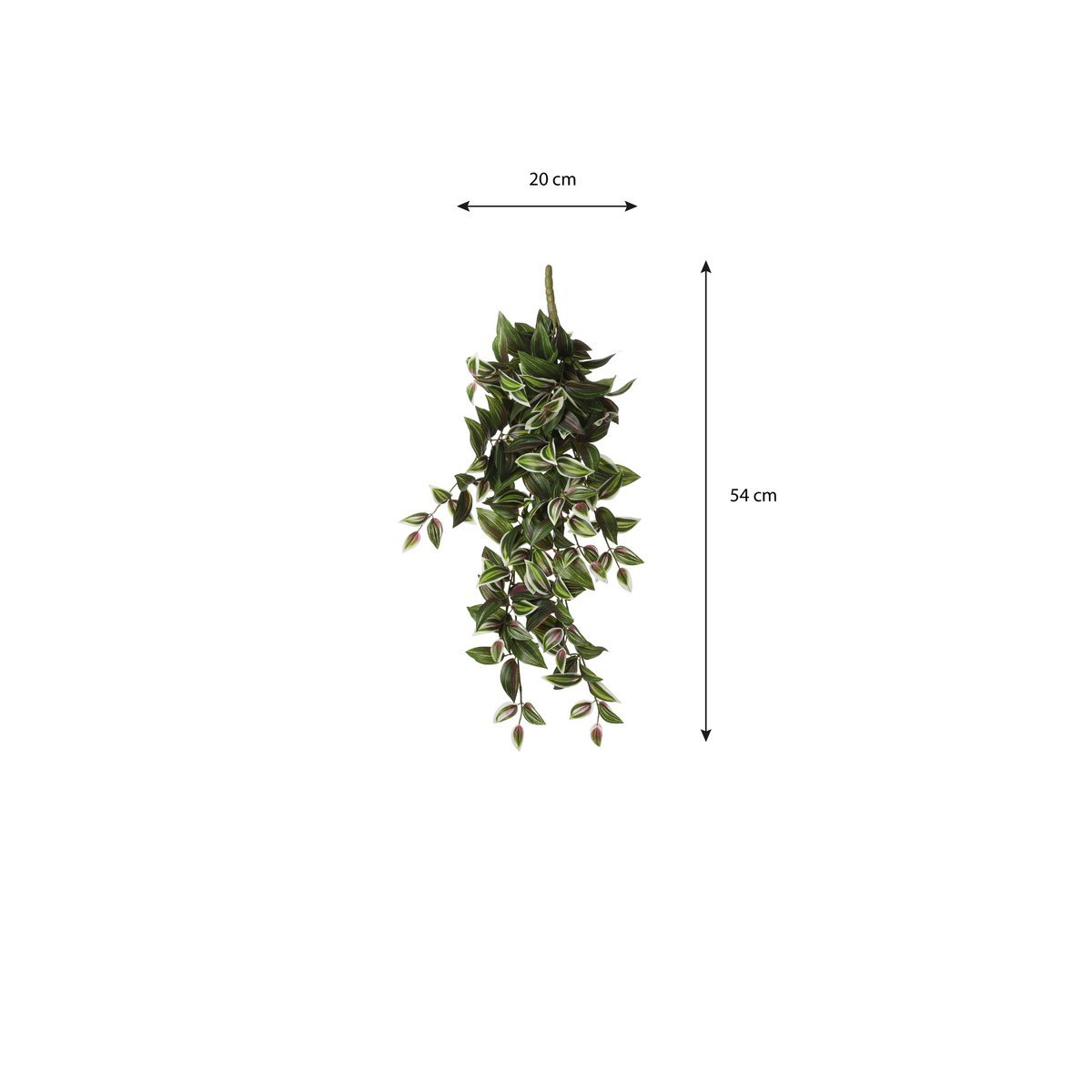 Tradescantia Artificial Hanging Plant - L15 x W20 x H54 cm - Green