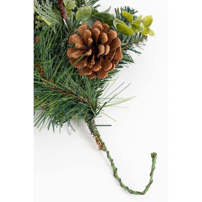 Harvey Garland with pine cones - L180 x B15 x H11 cm - Green, Red