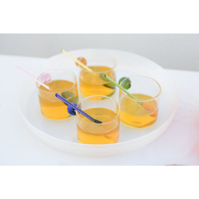 Glass mugs with 350ml colored ball handle - Lot of 4