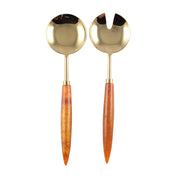 GOUD EN ORANJE SALADESERVERS 29CM