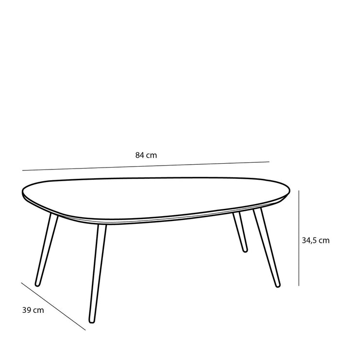 Jailey Side Table - Set of 2 - L84 x W39 x H39 cm - Recycled Wood - Black