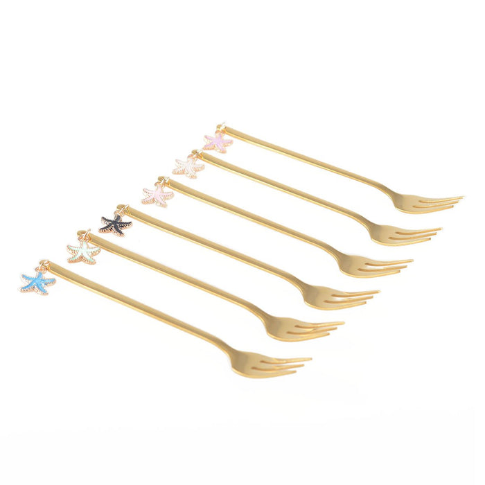 GOLDEN STAR DESSERTVORKEN - SET VAN 6