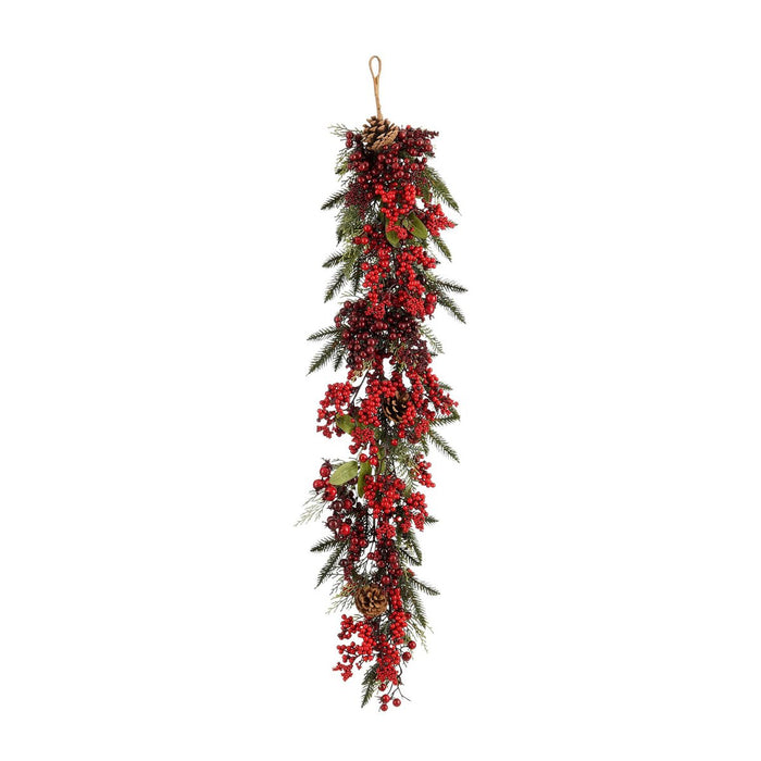 Randell drop -shaped Christmas garland - L110 x B18 x H10 cm - Red