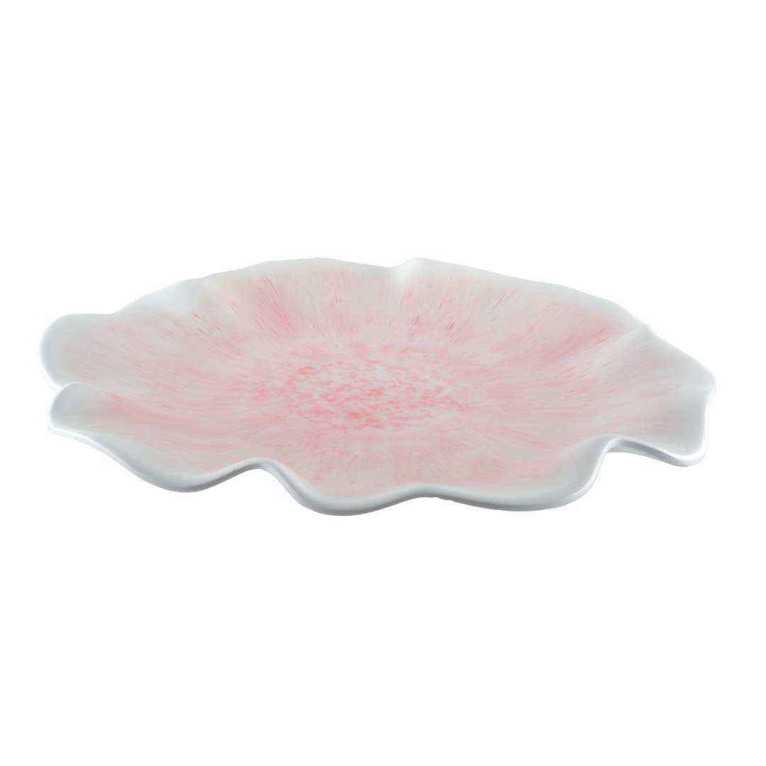 Pink presentation plate in melamine 40x40x5cm