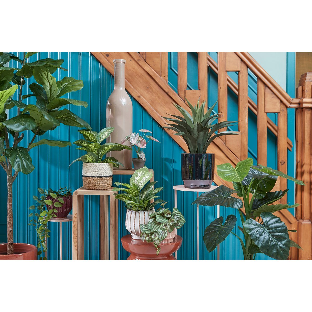 Damian Plant basket - Set of 2 - H20 x Ø20 cm - Seagrass - White