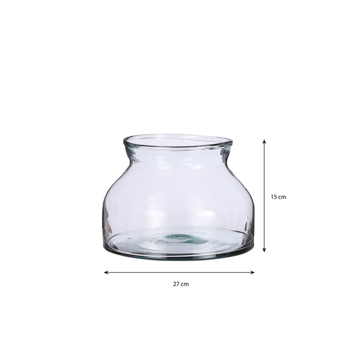 Vienne Schaal - H15 x Ø27 cm - Gerecycled Glas - Transparant