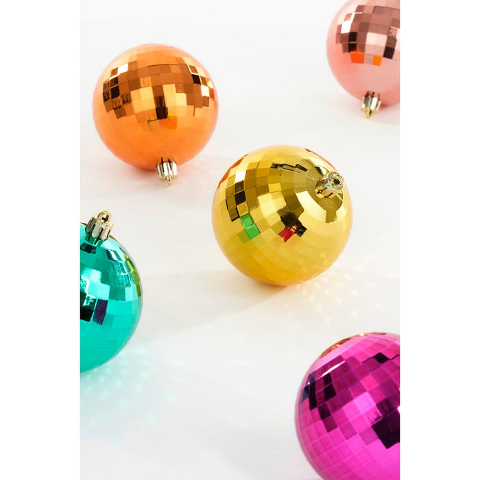 Christmas balls set - 30 pieces - Ø8 cm - unbreakable - pink, fuchsia, gold, orange, green