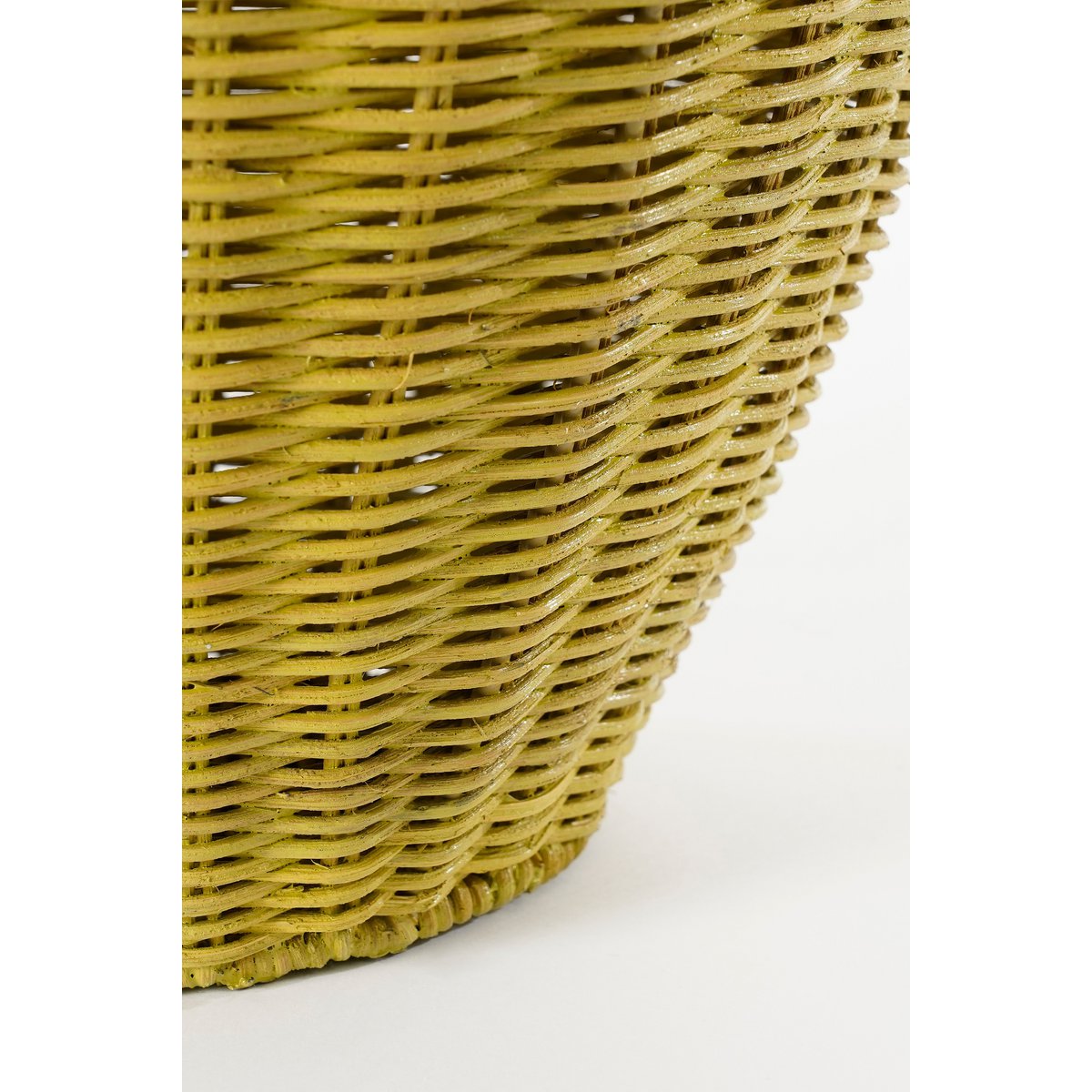 Storage Basket with Lid - Set of 2 - H48 x Ø30 cm - Rattan - Yellow