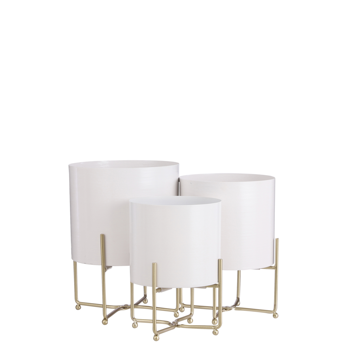 White & Gold Trio Plant Pots