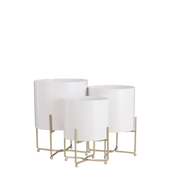 White & Gold Trio Plant Pots